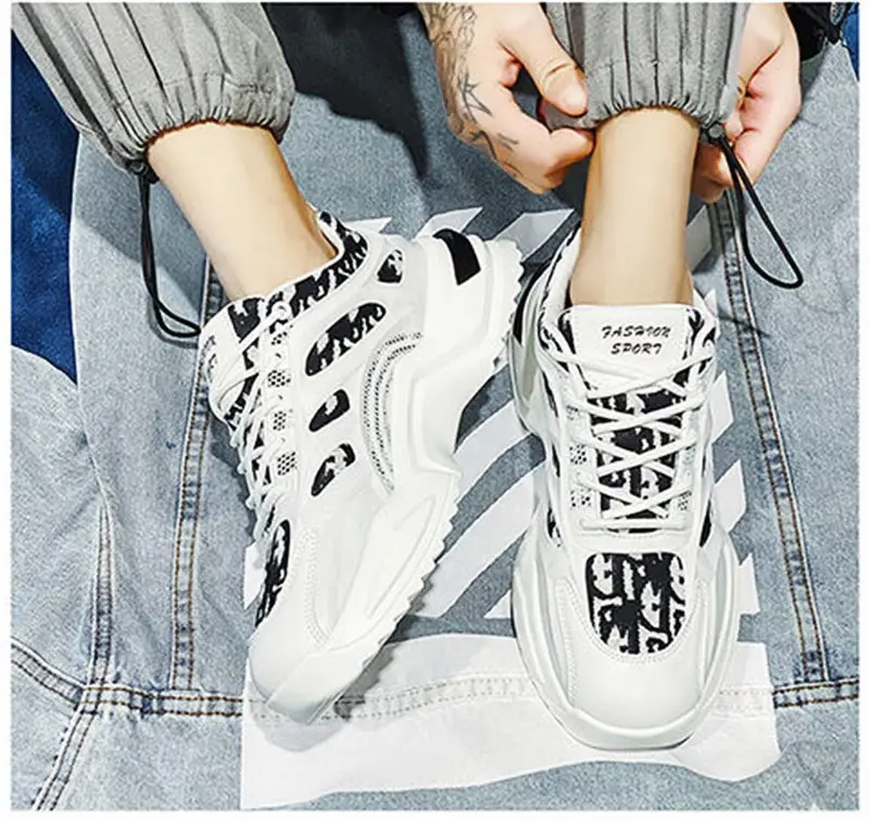 

thick bottom big sole Sports Sneakers Tenis 48 Men's Tennis Shoes Sneakers Baskets Orange Man Sport Shoes Running Sneakers Flat