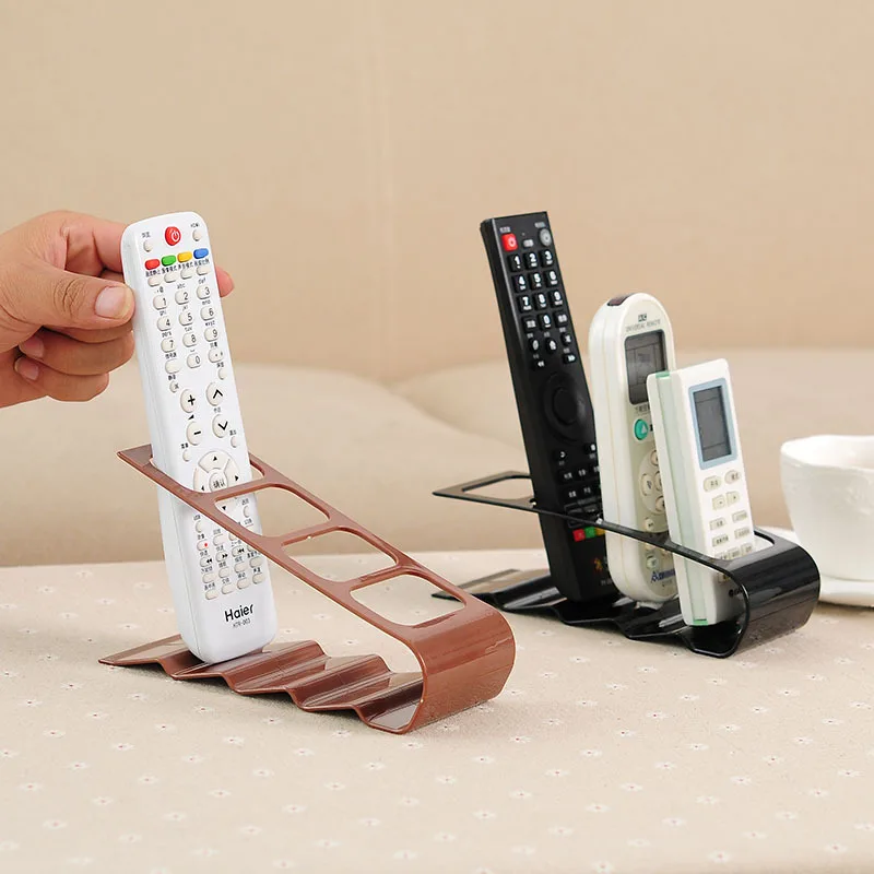 

Plastic Living Room Remote Control Stand Holder Home Desk Organizers Accessories Gadget Desktop Bracket 4 Section Shelves Office