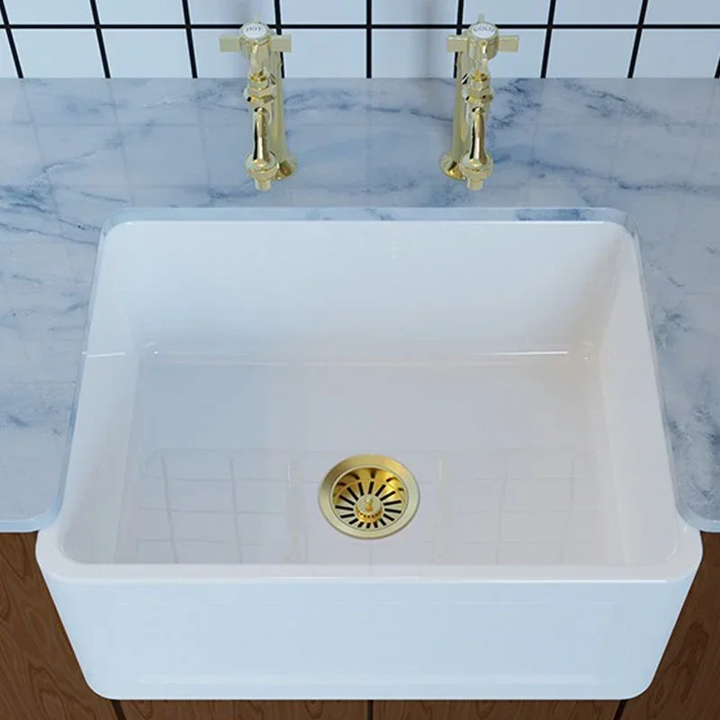 Популярный дизайн белая керамическая одинарная чаша для мытья ручная кухонная