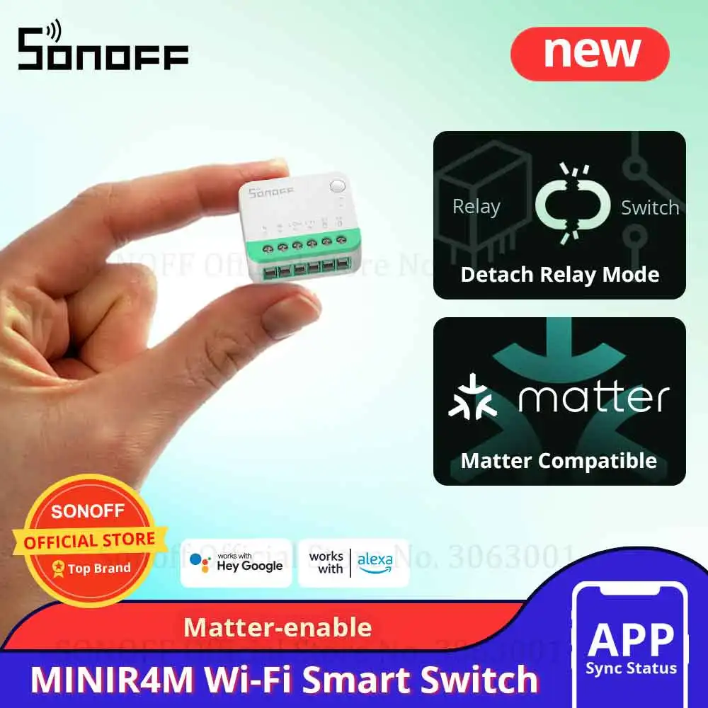 Умный выключатель SONOFF MINIR4M с поддержкой Wi-Fi