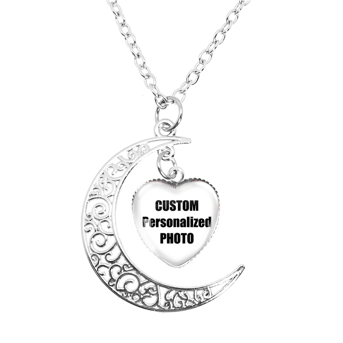 Новый индивидуальный кулон на заказ луна персик сердце ожерелье стеклянные