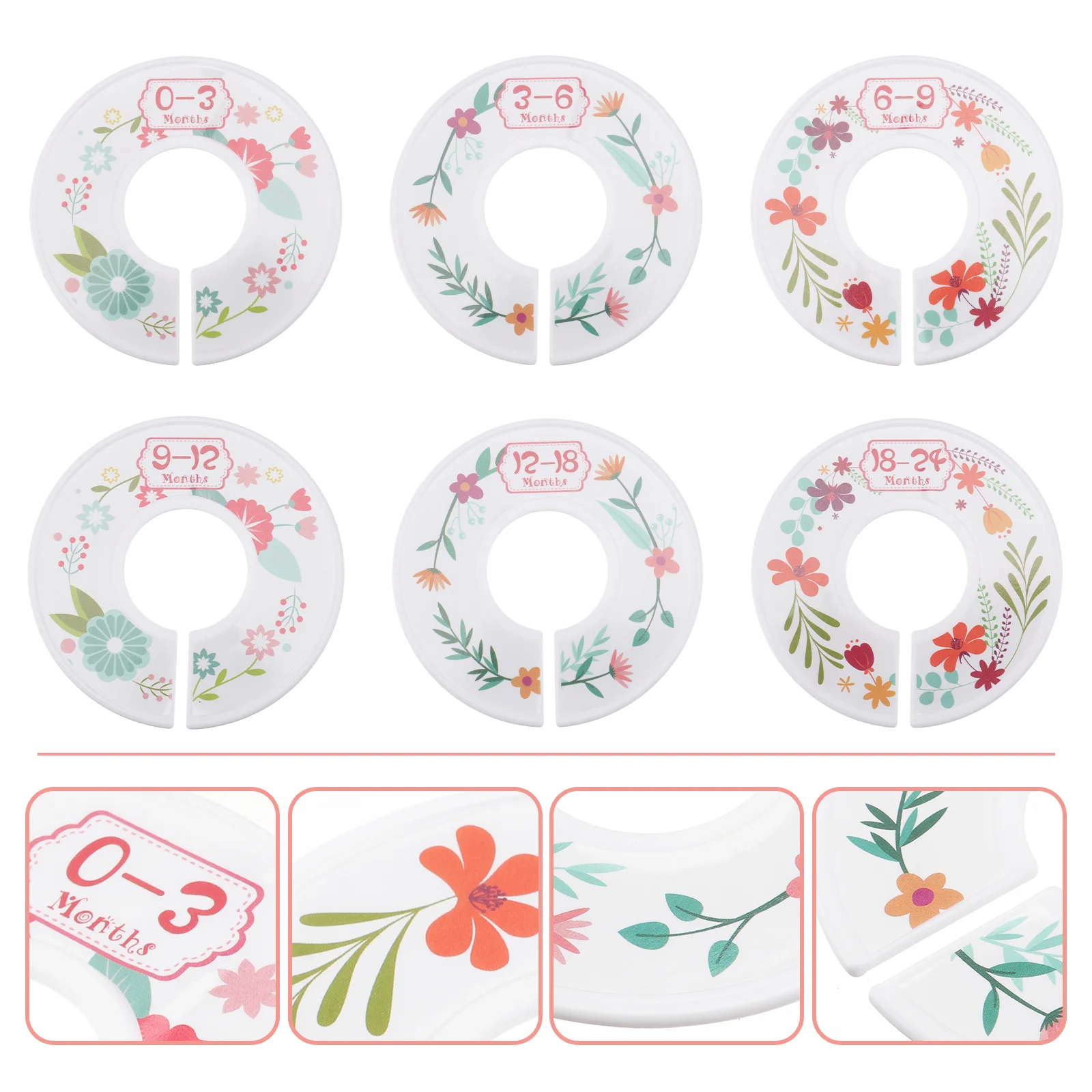 

6Pcs Round Closet Dividers Clothing Size Dividers Closet Separator Divides Clothes Dividers for Wardrobe Shopping Mall