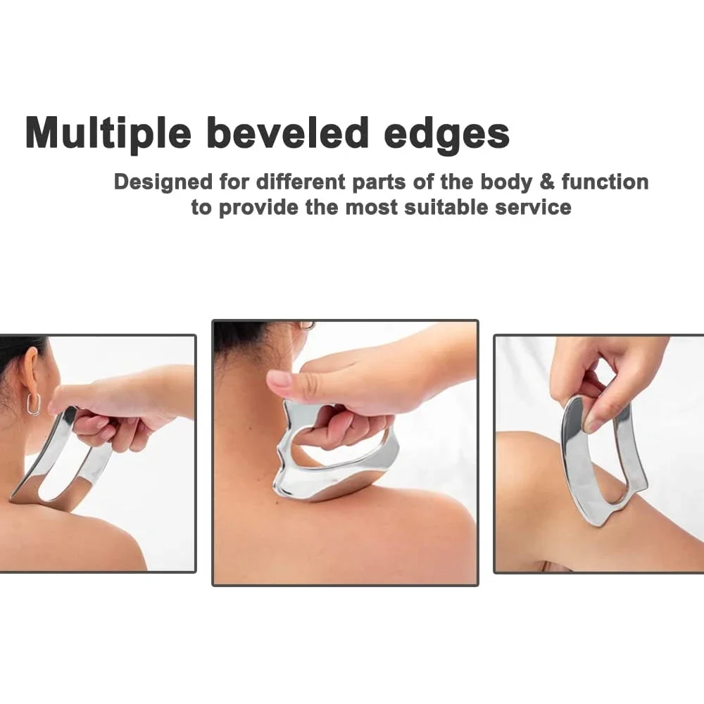 Массажер гуаша из нержавеющей стали пластина скребок для физиотерапии Аппарат
