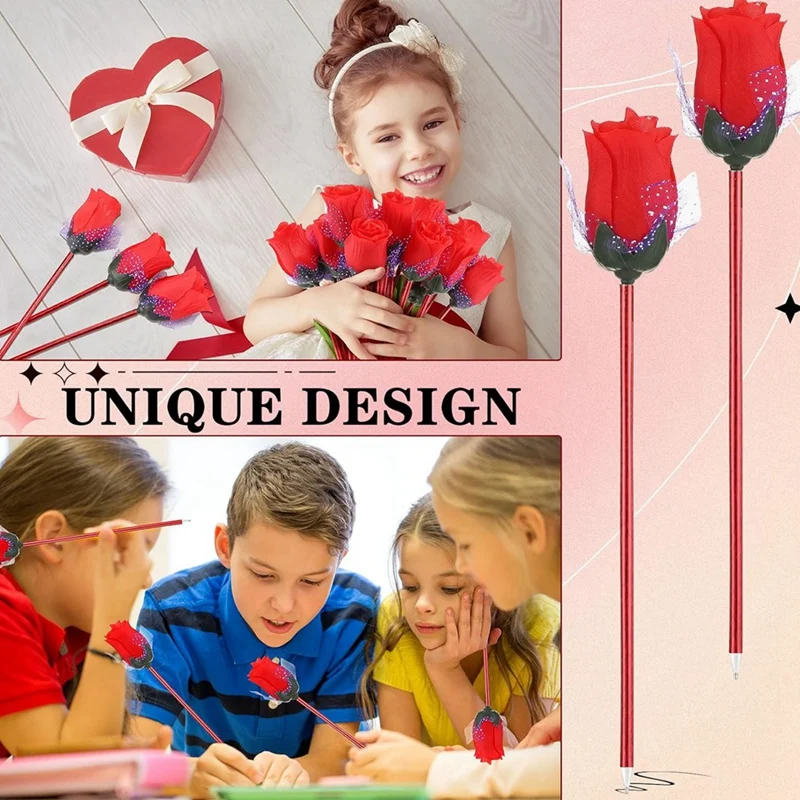 120 шт. шариковые ручки с розами на День святого Валентина цветочным рисунком