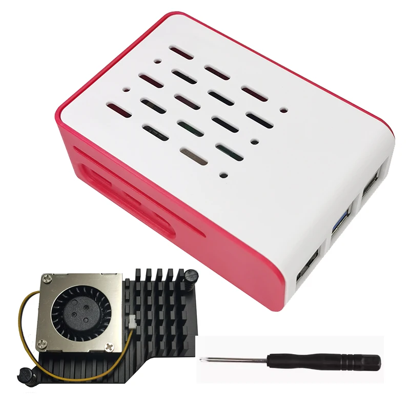 Raspberry Pi 5 красный и белый корпус из АБС-пластика совместимый с официальным