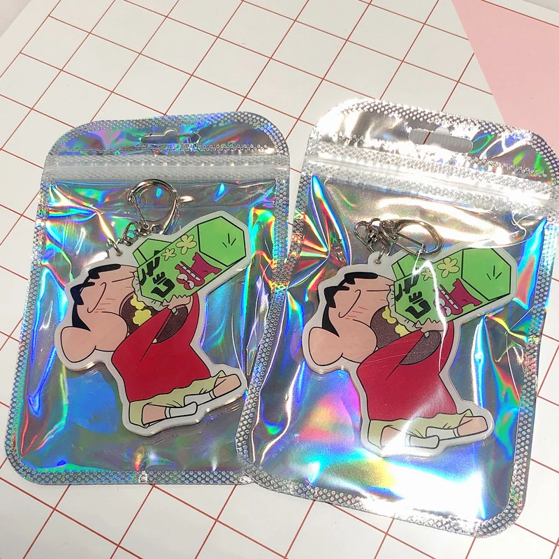 

1Pc Anime Crayon Shin-chan Figure Shinnosuke Eating Biscuit shake Keychain Pendant Backpack keyring Collectible Model Toy Gift