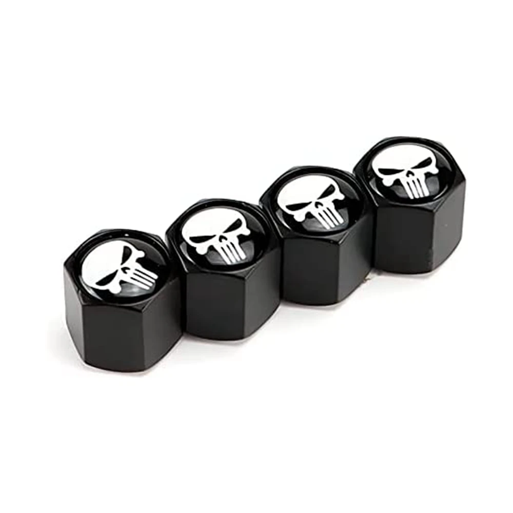 

4Pcs Skull Universal Metal Valve Stem Covers for Cars, SUVs, Bike, Trucks, Motorcycles Decoration Accessories