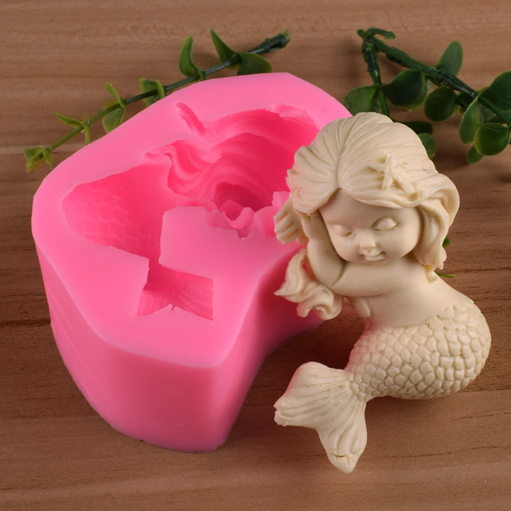 

Lovely Mermaid Silicone Cake Mold DIY Pastry Cookie Fondant Baking Mould Cake Decorating Tool Kitchen Bakeware