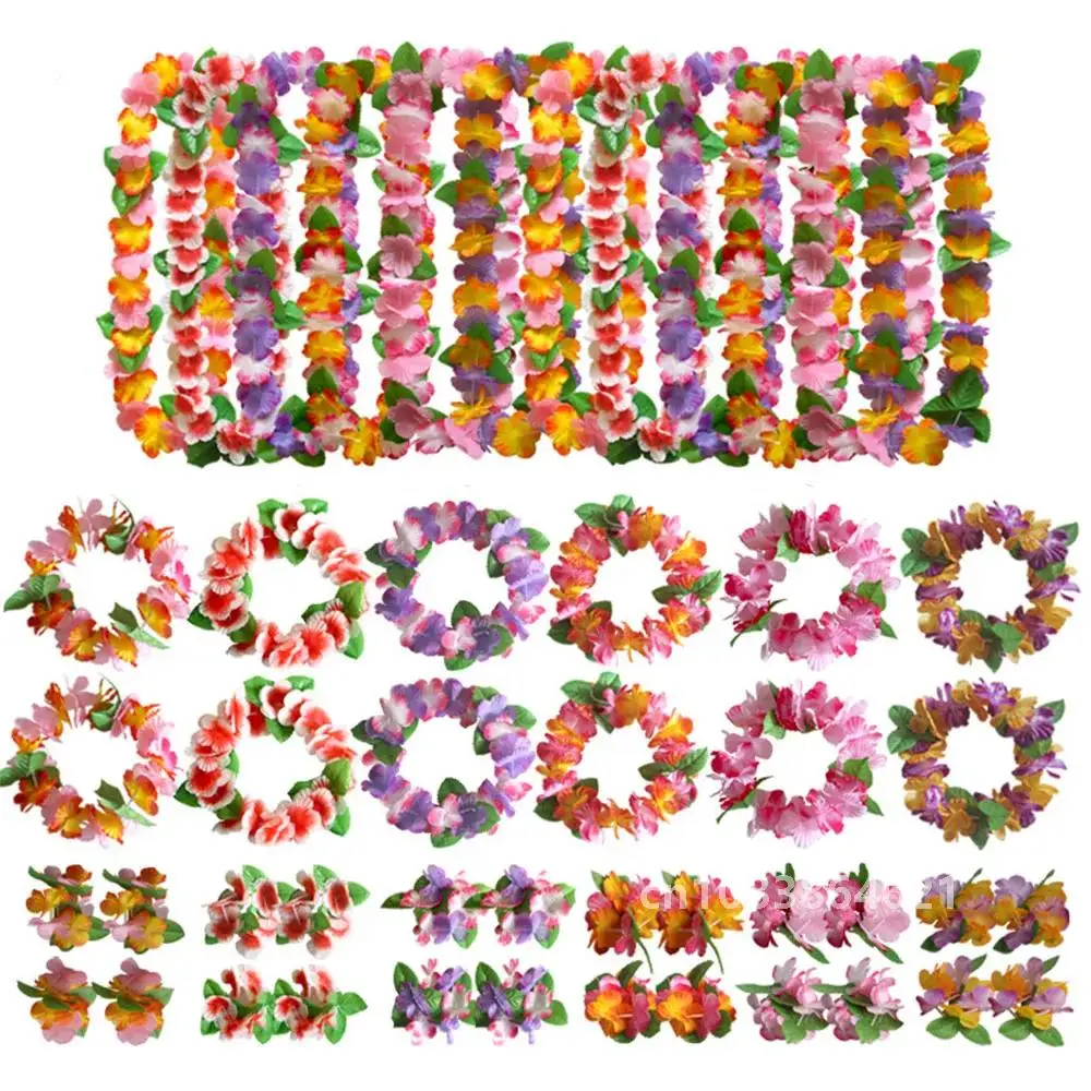 4 шт./компл. Гавайская вечеринка искусственные цветы ожерелье Leis Гавайи летний
