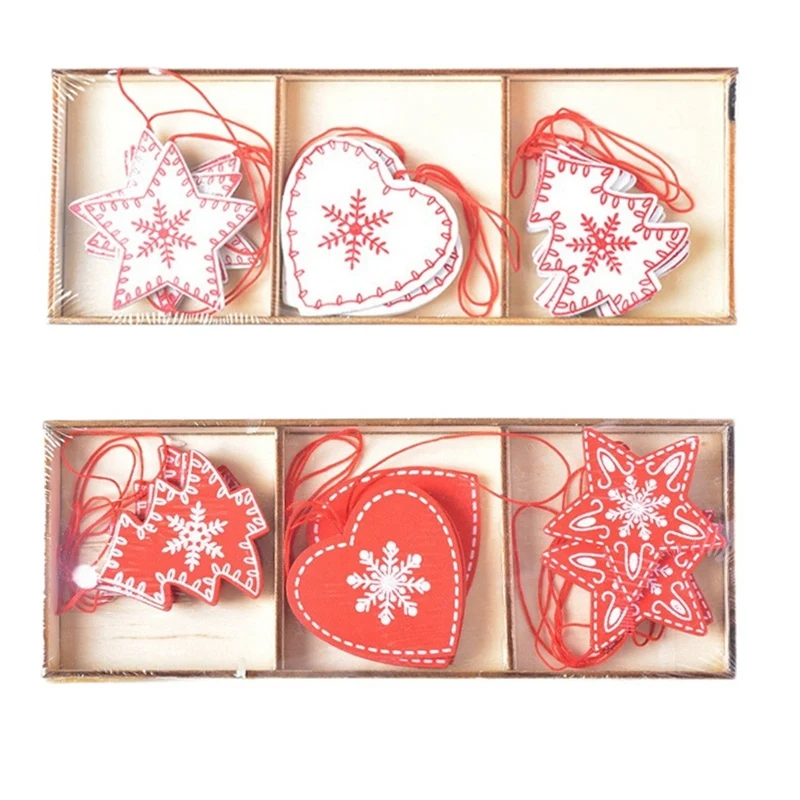 

24 Pcs Christmas Decoration Set Wooden Christmas Theme Hanging Decoration Christmas Decoration Decoration To Decorate