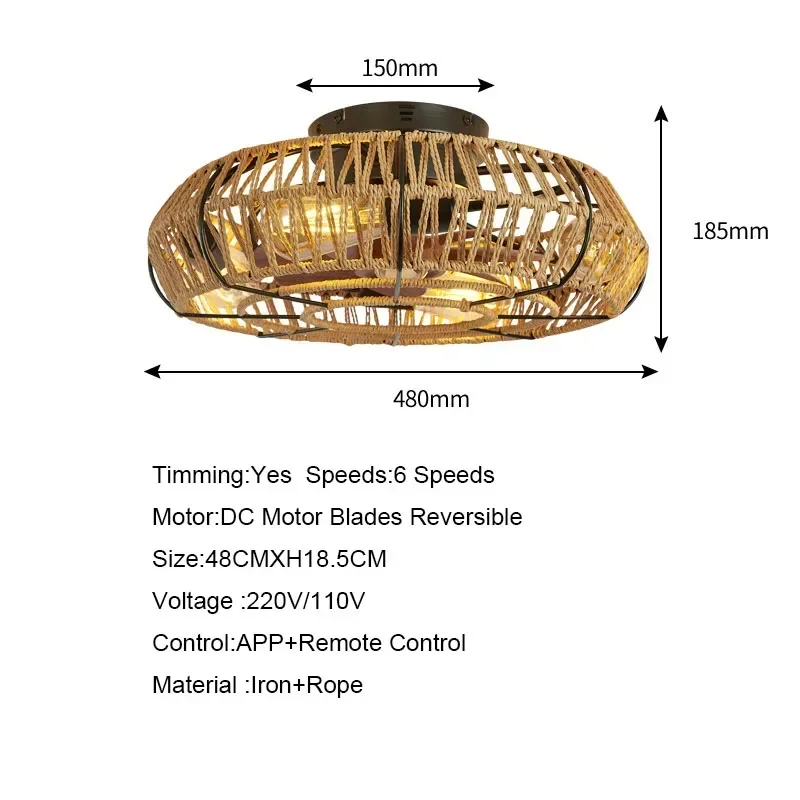

Ретро потолочный вентилятор с освещением wushiyu