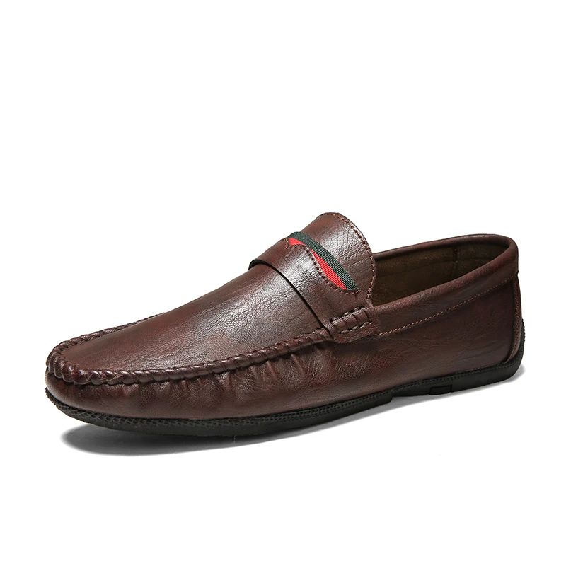 

New Leather Men Casual Shoes Luxury Brand Male Loafers Dress Shoe Moccasins Breathable Slip On Boat Shoes Wedding Formal Shoes
