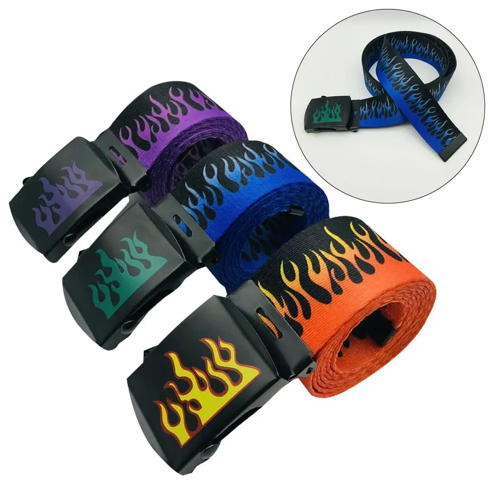 

Women Men Simple Versatile Casual Canvas Strap Hip Hop Belt Automatic Buckle Waistband Waist Band