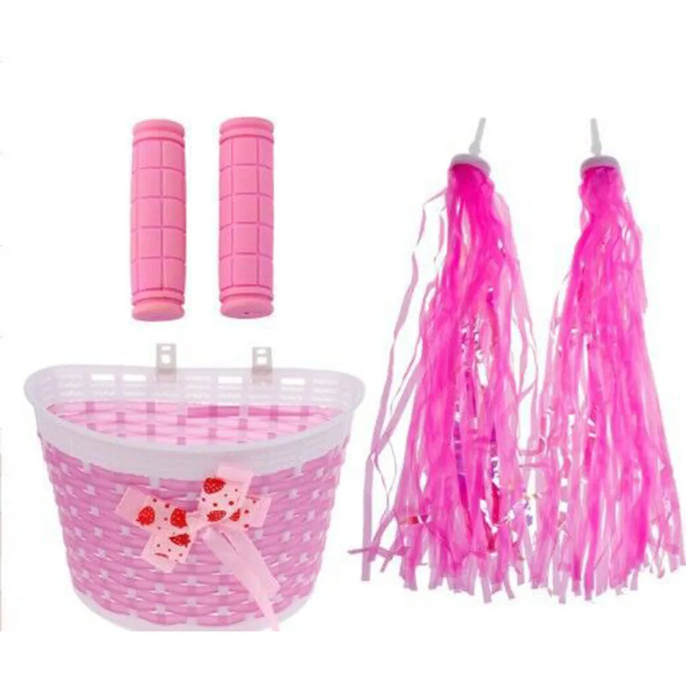 

Bicycle Panniers Child Bike Basket Durable Waterproof Bicycle Front Bag With Handlebar Grips Cute Kids Bicycle Baskets Sets