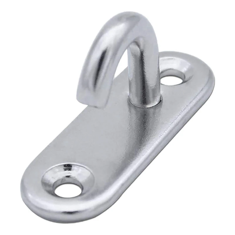 

36 Pack Stainless Steel Ceiling Hooks M5 Oval Open Hooks Pad Eye Plate Anchor Screw Wall Mount Hook For Plant Basket