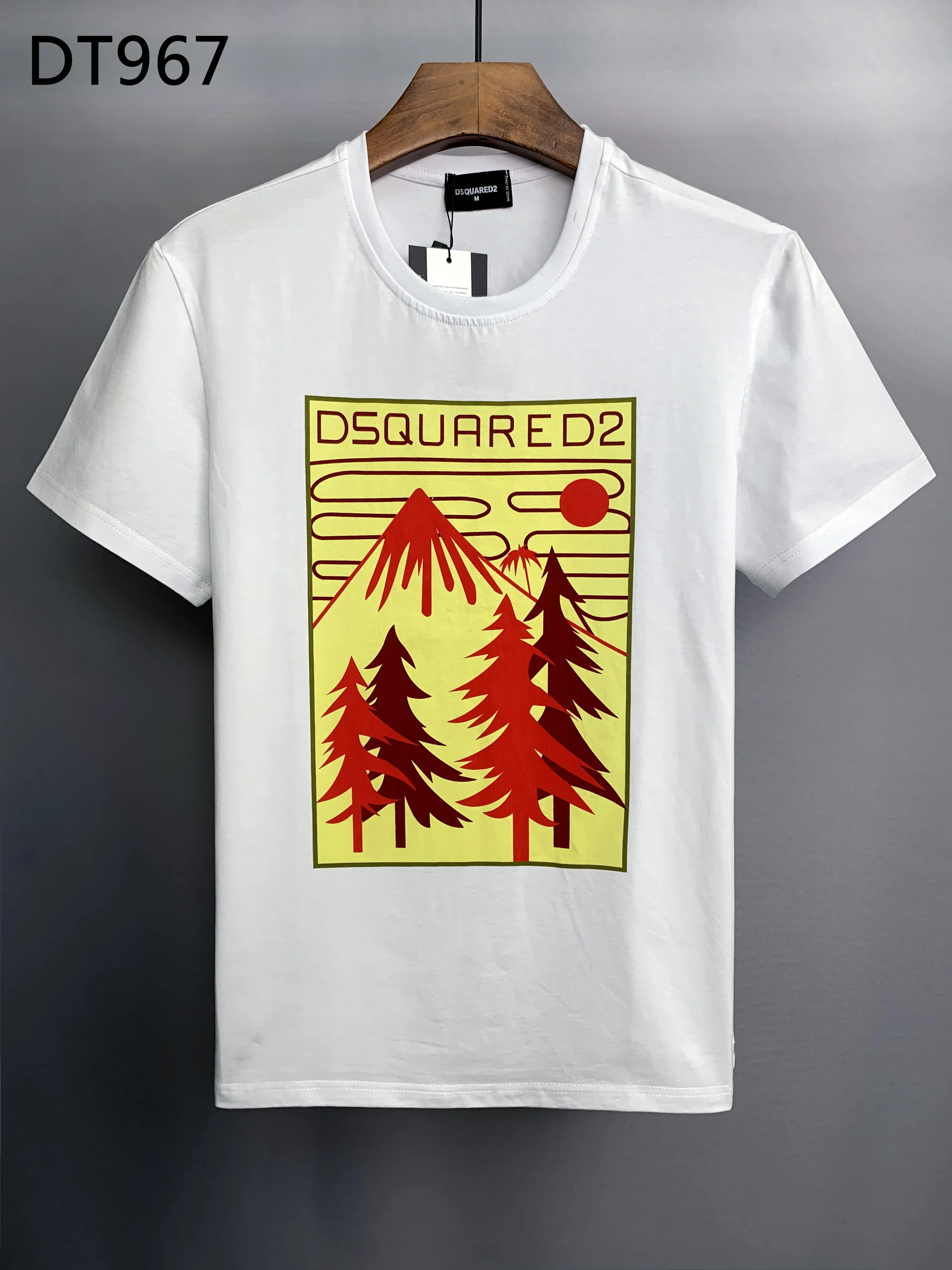 

Drawing Summer 2022 100% Cotton Casual T-Shirt Men's European & American T-Shirt Little Tree Men's Clothing Loose Tees Tops