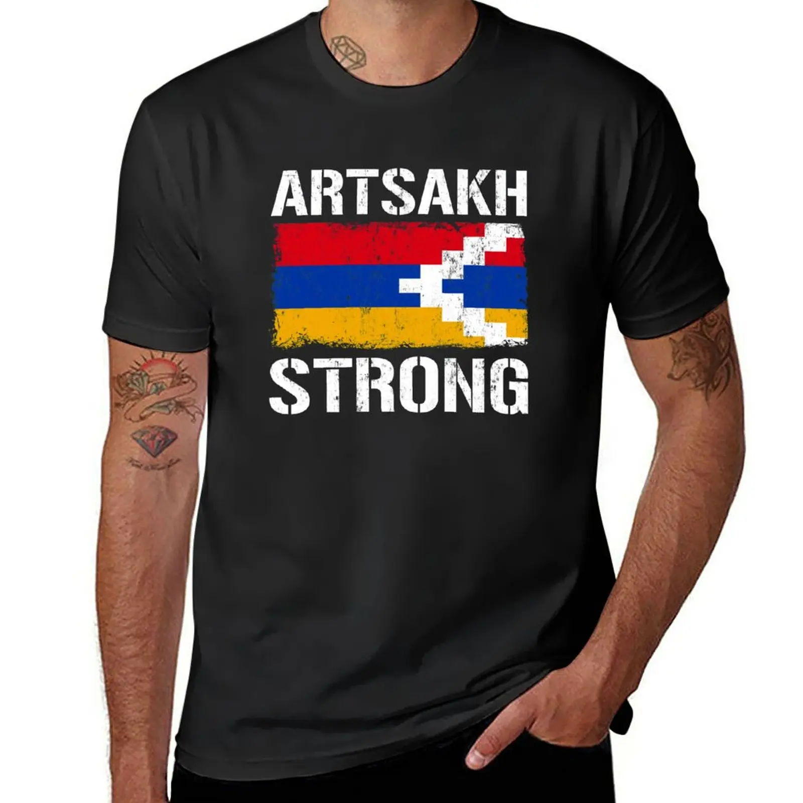 Новая футболка с надписью Artsakh Strong Support - is арменским флагом графическим принтом