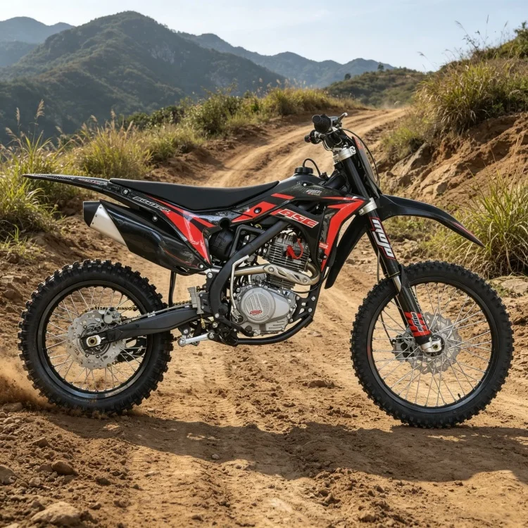 Фото Легкий дизайн, хит продаж: внедорожный мотоцикл YX250CC для взрослых, с вертикальным одноцилиндровым 4-тактным двигателем с воздушным охлаждением и кикстартером. №5