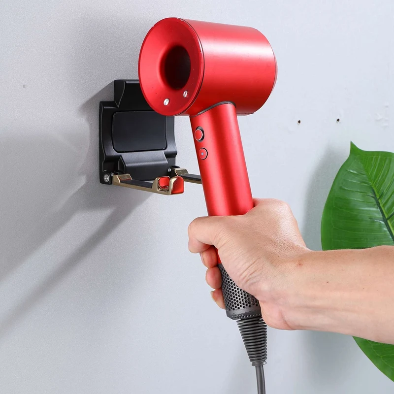 

Hairdryer Holder Bathroom Shelves Wall Mount Storage Rack Black Bathroom Shelf For Dyson Supersonic Hair Dryer Holder