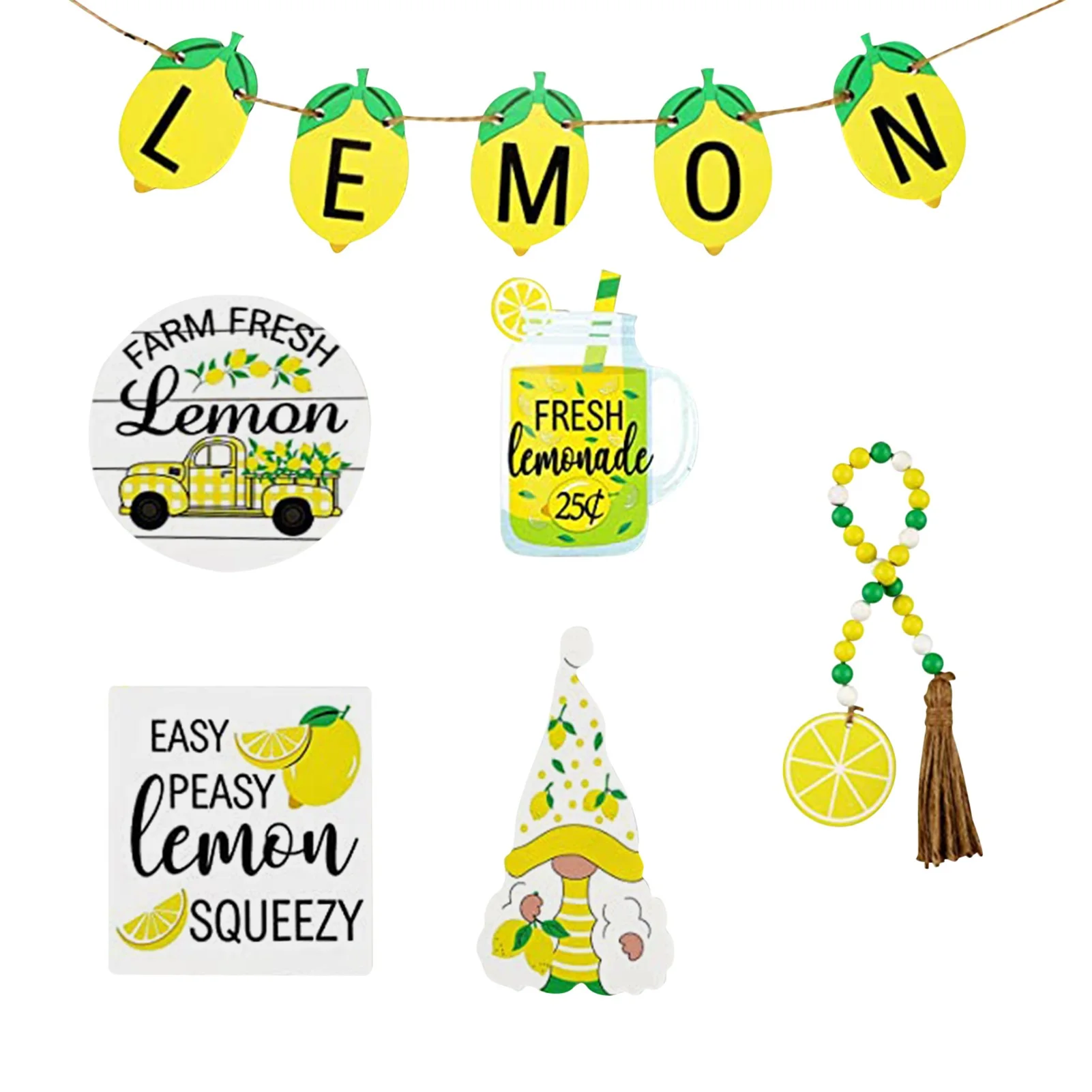 

Farmhouse Tiered Tray Decor Lemon Style Tiered Serving Tray Decorations For Home Kitchen Table Decor Wooden Tiered Tray