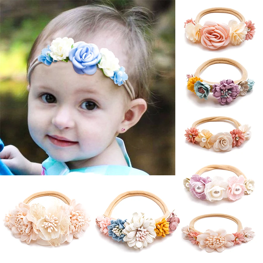 

Baby Headband Cute Girl Baby Elastic Nylon Hair Band Soft Infant Kids Hairbands Newborn Flower Toddler Headwear Kids Accessories
