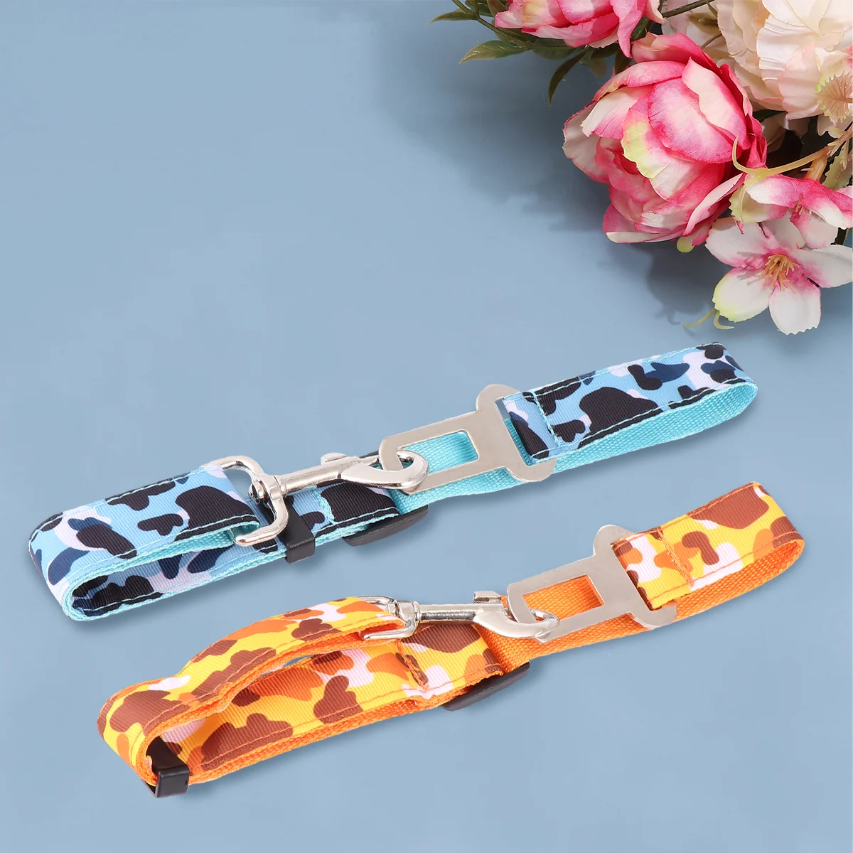 

2Pcs Pet Safety Belt For Car Camouflage Design Practical Pet Safety Products Pet Safety Belt Harness for Car Trucks SUV
