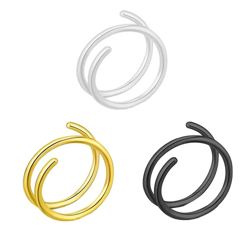 

3pcs Nose Rings Stainless Steel Nose Clips Jewelries Gift for Men