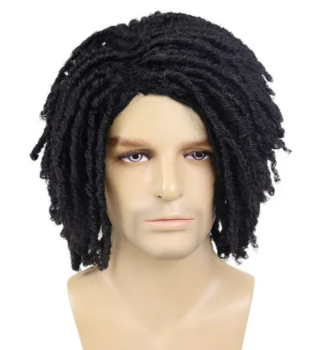 Синтетический короткий парик с дредами для мужчин Парики Rasta Faux Locs Афро Боб Ombre
