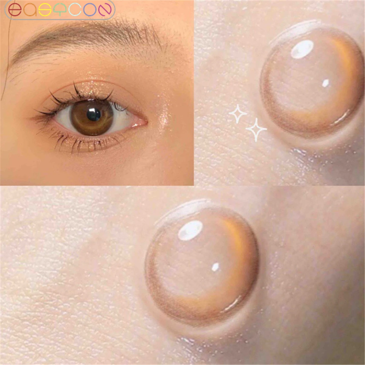 easycon half brown moon colored contact lenses for eyes yearly natural looking makeup small pupil exclusive 2pcspair soft eyes free global shipping