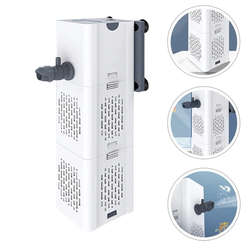 Аквариумный фильтр-насос 4 в 1 погружной воздушный кислородный внутренний насос