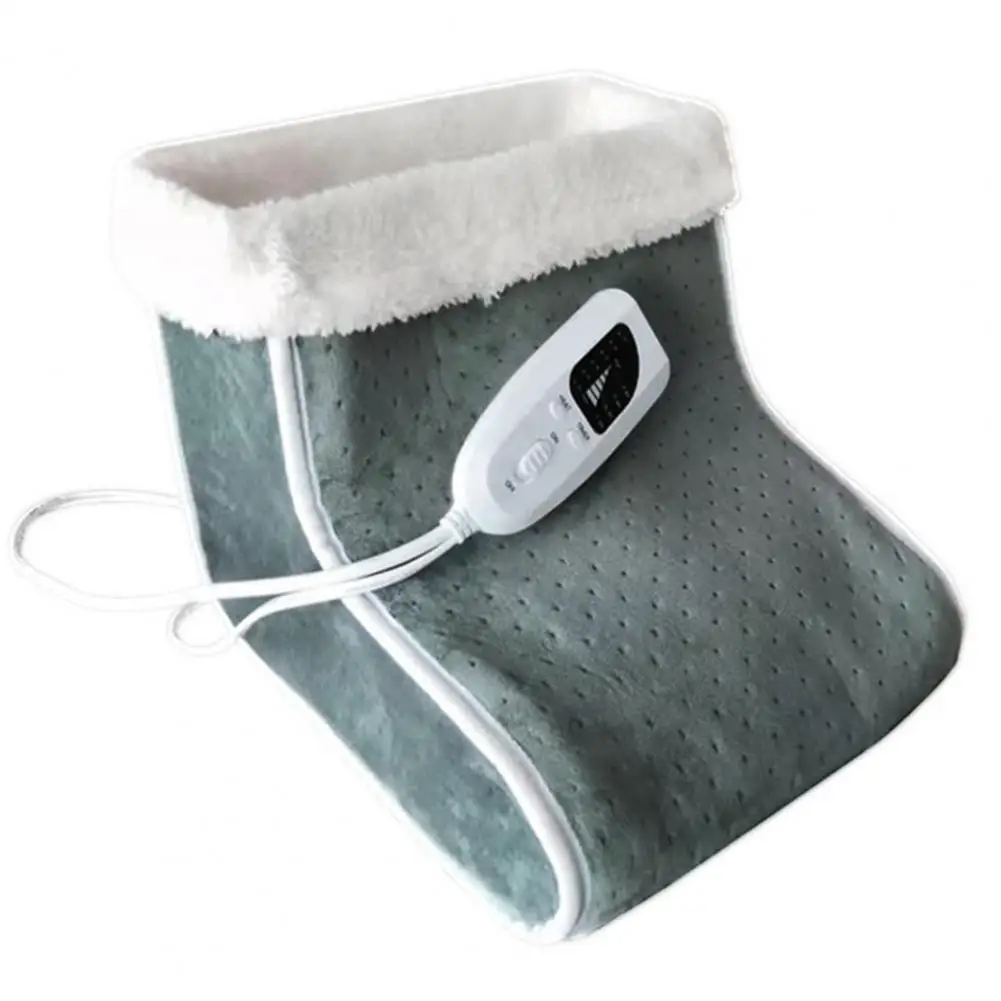 

Heated Foot Warmer 1 Set Comfortable Intelligent Temperature Control Soft Fabric 2 Colors Heating Shoes for Office