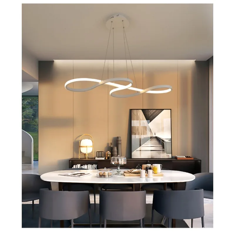 

Creative chandelier Simple LED line lamp Modern living dining room ceiling Home interior decoration lighting
