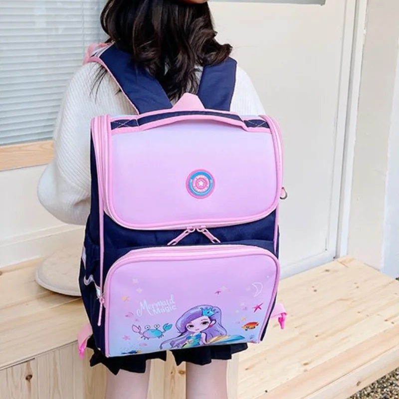 Girls Princess Mermaid Boys Astronaut Large Capacity Backpacks New Children Students Cartoon Fashion School Bags Drop Shipping
