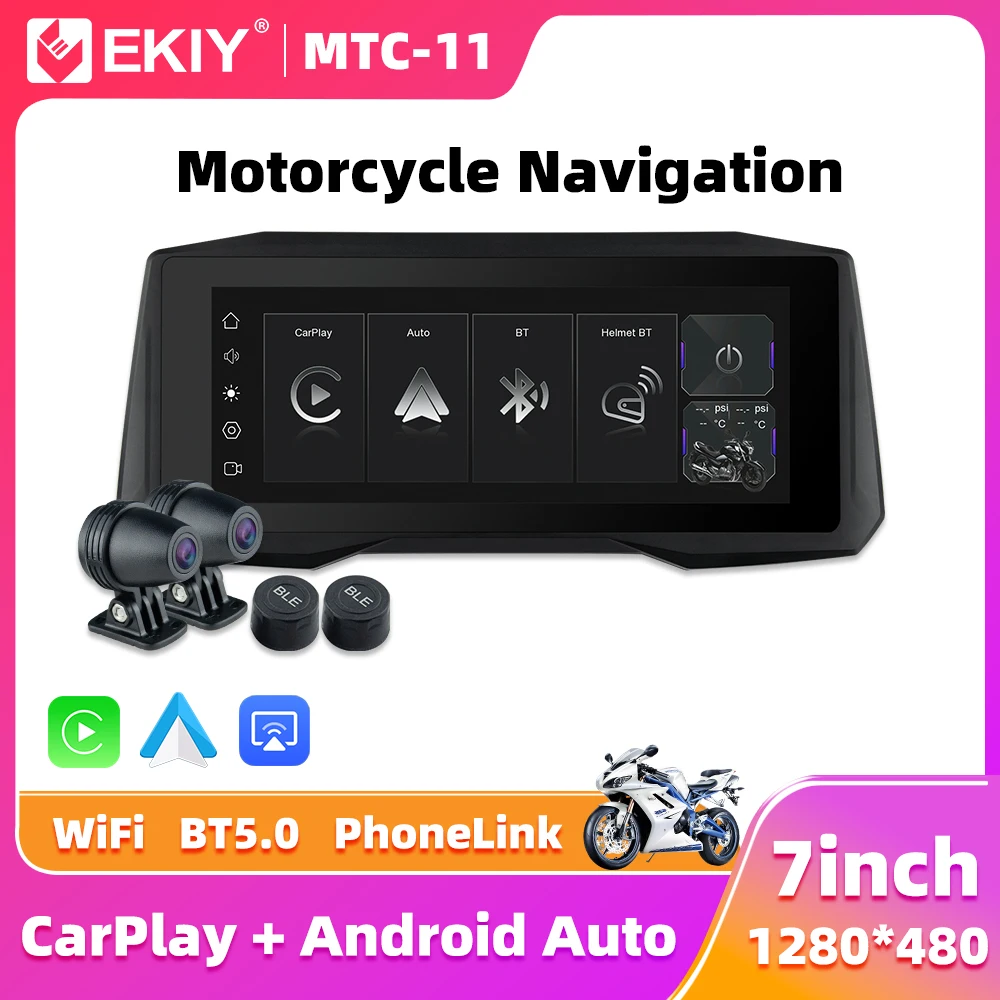 EKIY 7-дюймовый портативный цифровой мотоцикл приборная панель GPS-навигация экран