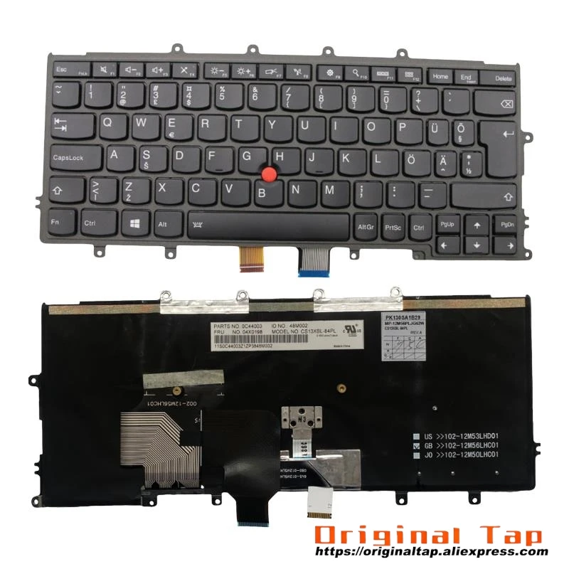 Клавиатура с подсветкой EE Estonian для Lenovo Thinkpad X230s X240 X240s X250 X260 04X0214 01AV537 01AV577 04X0252