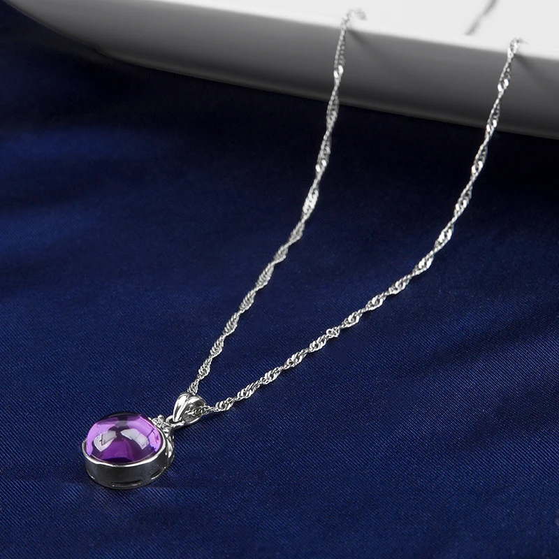 YYSuniee серебряное ожерелье фиолетовое