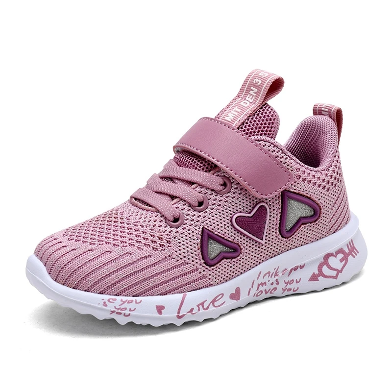 Sneakers Girl Gym Shoes Kids Autumn Running Shoes Girls Mesh Sport Shoes Pink Cute Walk Sandals Tennis Shoes Flat Baby Summer