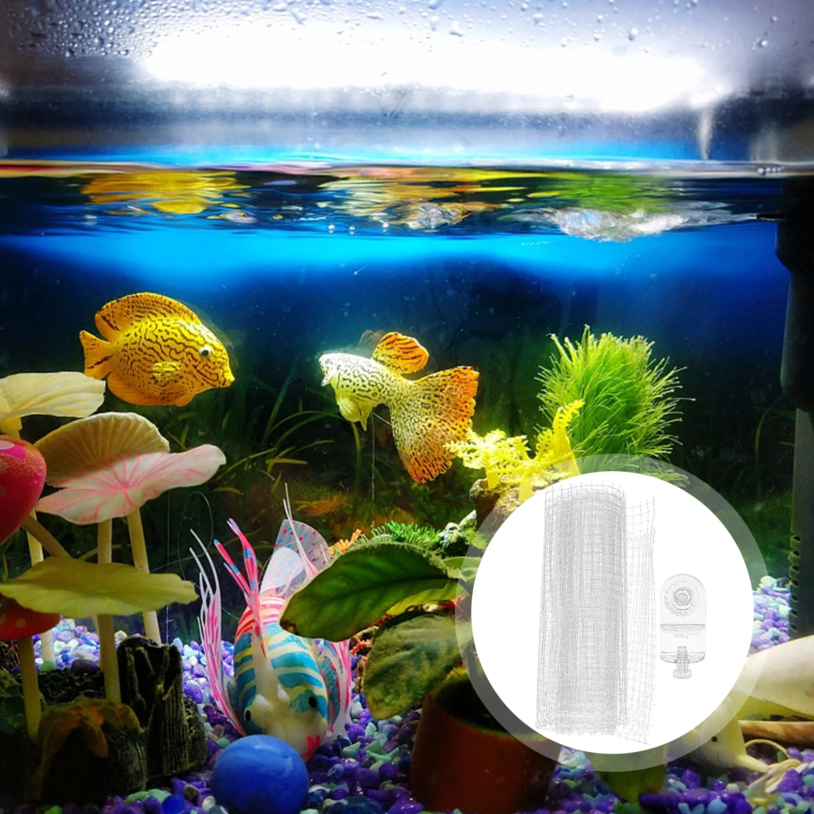 

Terrarium Anti-jump Net Fish Tank Mesh 70X53X0.1CM Netting Transparent Plastic Protective