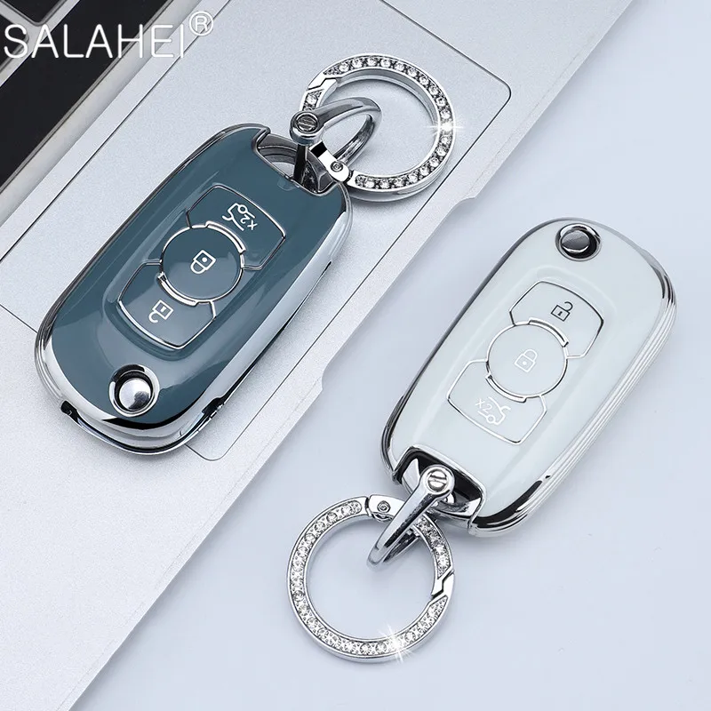 

Soft TPU Car Key Case Cover Shell For Buick VERANO ENCORE GX GL6 for Opel Vauxhall Astra K Corsa E Interior Accessories Keychain