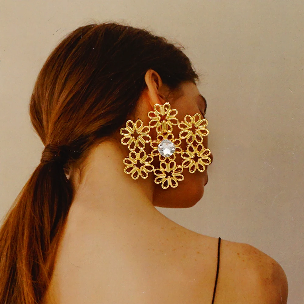 

Медные серьги-капли золотого цвета, длинные серьги для женщин, Модная бижутерия, подарок для матери, серьги-гвоздики из меди и золота для жен...