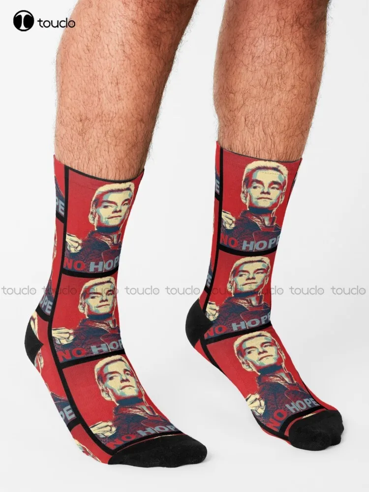 Homelander No Hope Socks High Quality Cute Elegant Lovely Kawaii Cartoon Sweet Cotton Sock Pattern Funny Autumn Art