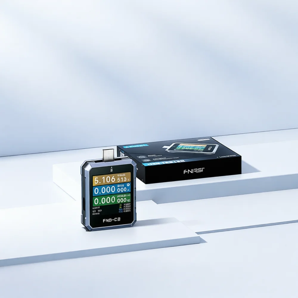 Фото Измеритель напряжения и тока USB Type C FNIRSI FNB C2, цифровой тестер, монитор протоколов быстрой зарядки, инструмент для определения мощности и ремонта. №3