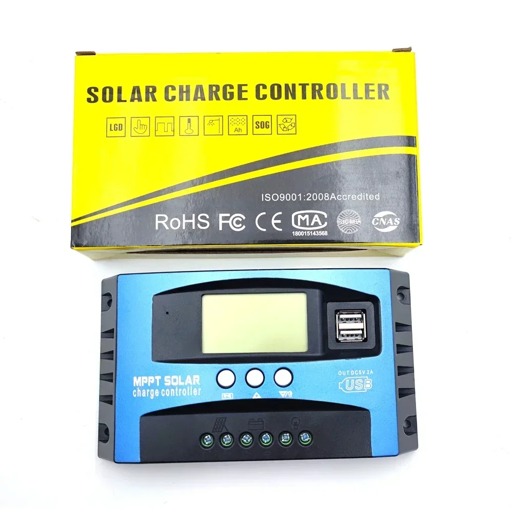MPPT 30A 40A 50A 60A 80A 100A Контроллер заряда солнечной батареи DC 12V 24V ЖК-дисплей AUTO Dual USB Контроллер заряда и разряда солнечной энергии (art.: 3920cb93fcfea) - 3920cb93fcfea