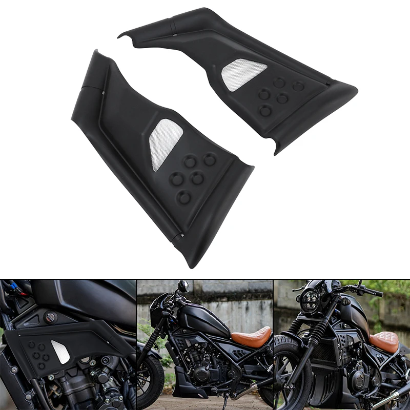 

Motorcycle Matte Black Air Slide Spoiler Side Frame Fairing Engine Guard Cover ABS For Honda Rebel CMX 300 500 2017-2022