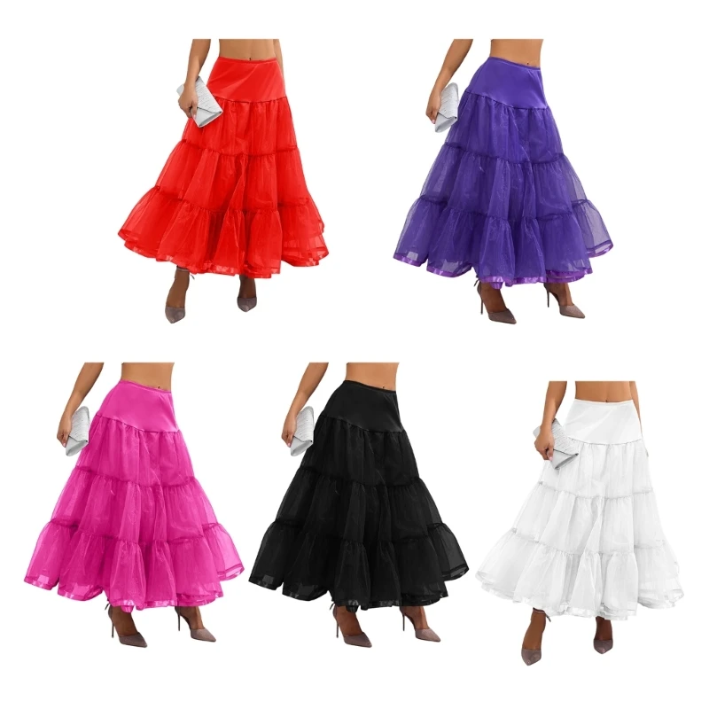 

Women Ankle Length Petticoats Underskirt For Dresses A-line Hoopless Petticoat