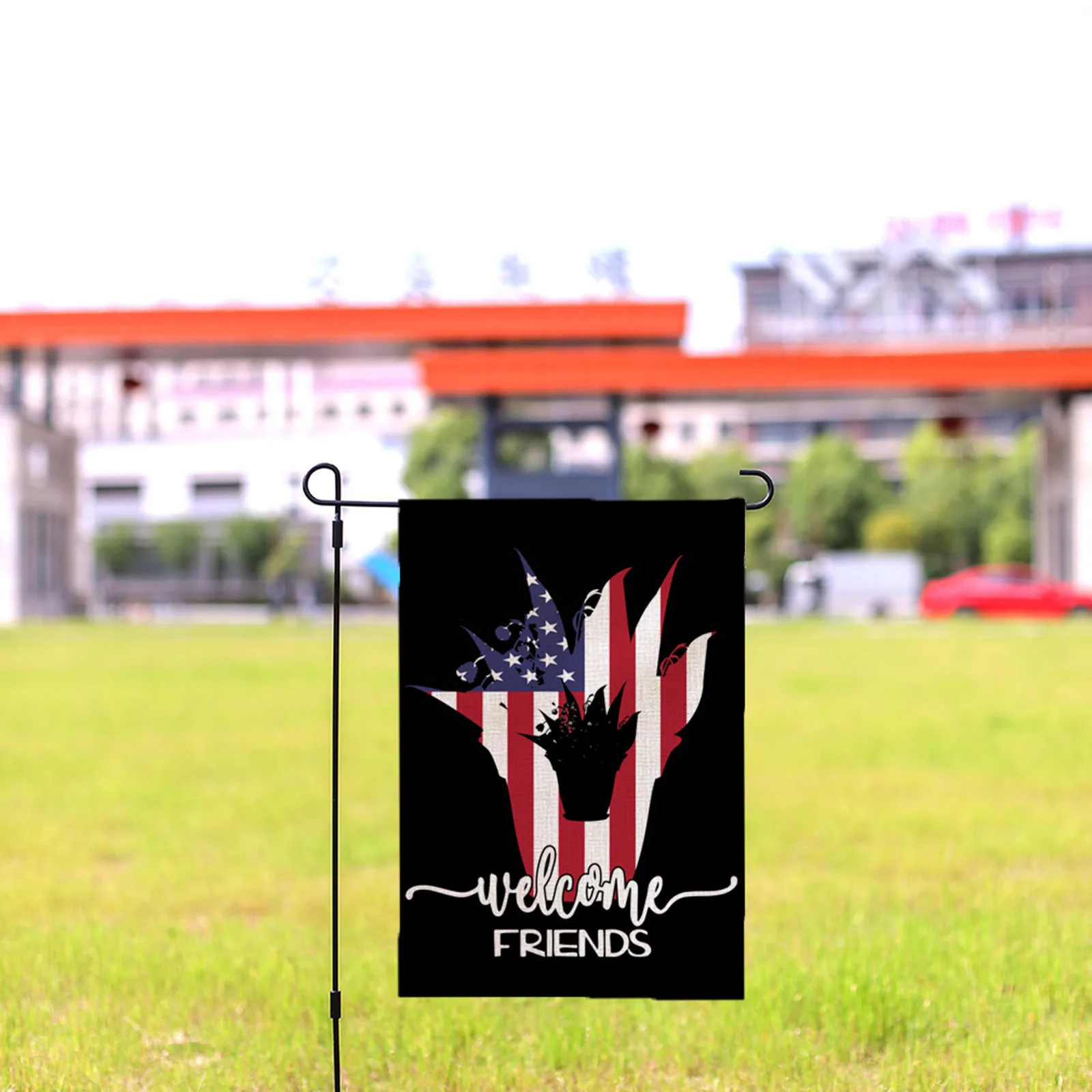 

6 'палки с флагом для дома, добро пожаловать, весенний венок, Садовый флаг, вертикальный двухсторонний семейный белый флаг для дома с светиль...