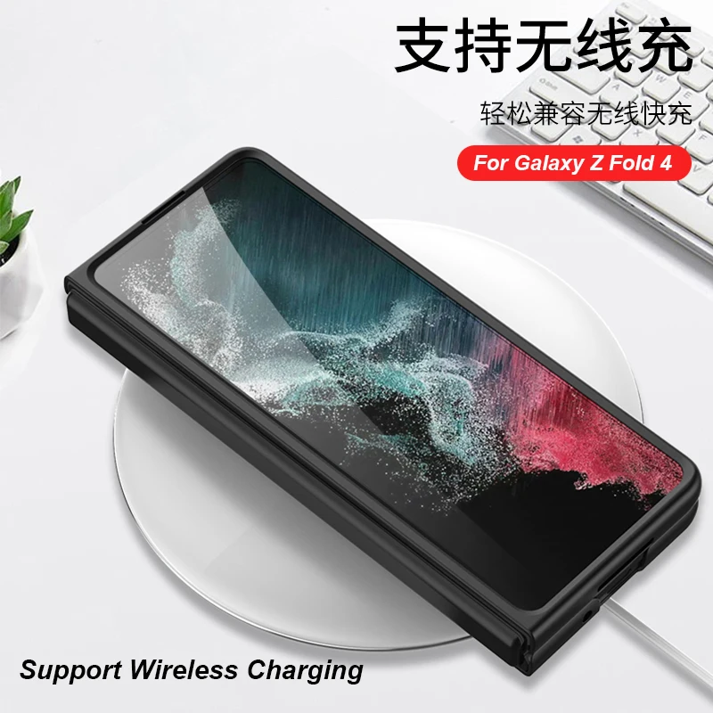 Luxury Leather Case with Card Pocket for Samsung Galaxy Z Fold 4 5G Case Card Slot Bracket Cover Stand Case