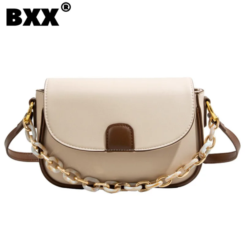 

[BXX] простые сумки для женщин 2023 Новинка Минималистичная модная цепочка трендовая офисная Дамская квадратная универсальная белая сумка женская 8CY1006