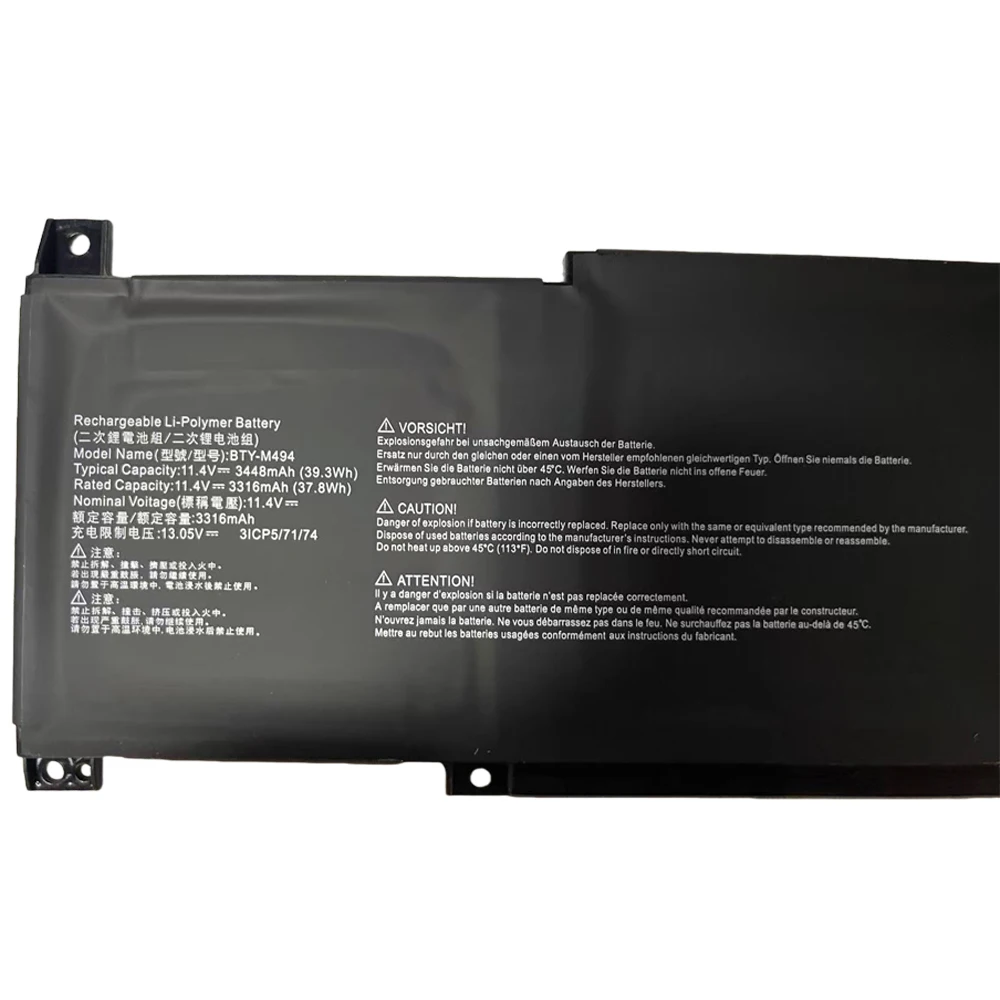 BTY-M494 11,4 В, 39,3 Втч, 3448 мАч, аккумулятор для ноутбука MSI MODERN 14 C11M C12M C12MO 15 A10RB A11M для Mechrevo MR X3 X3-LH01 (art.: 3920d43aef225) - 3920d43aef225
