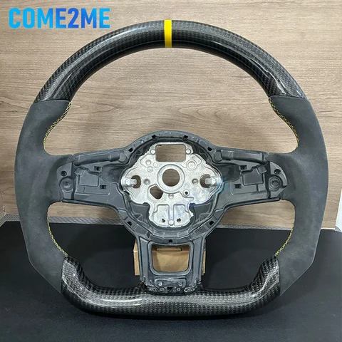 Рулевое колесо из углеродного волокна, кожаная алькантара для Volkswagen Golf 7 7.5 GTI GTD GTE R 2013-2020 Polo GTI Tiguan Passat DSG
